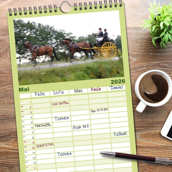 Produktbild: Familienplaner 2026 - CIAT - Historischer Fahrsport in Celle mit 5 Spalten (Wandkalender, 21 x 45 cm) CALVENDO