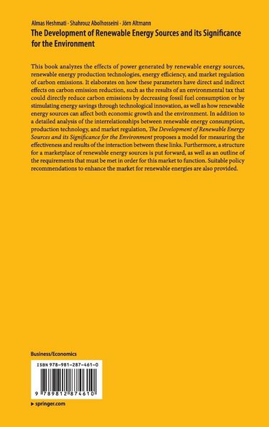 Produktbild: The Development of Renewable Energy Sources and its Significance for the Environment
