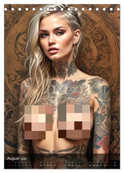 Produktbild: Tattoo Queens (Tischkalender 2026 DIN A5 hoch), CALVENDO Monatskalender