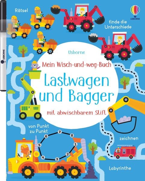 Produktbild: Mein Wisch-und-weg-Buch: Lastwagen und Bagger