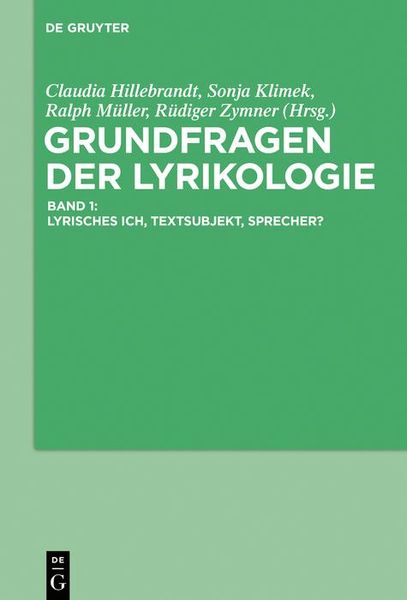 Produktbild: Grundfragen der Lyrikologie 1