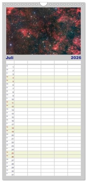 Produktbild: Familienplaner 2026 - Deepsky 2026 mit 5 Spalten (Wandkalender, 21 x 45 cm) CALVENDO