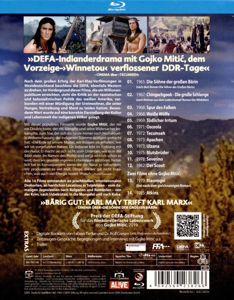 Produktbild: Die DEFA-Indianerfilme Gesamtedition: Alle 12 Gojko Mitic Filme + Blauvogel + Atkins (DEFA Filmjuwelen) [13 BRs]