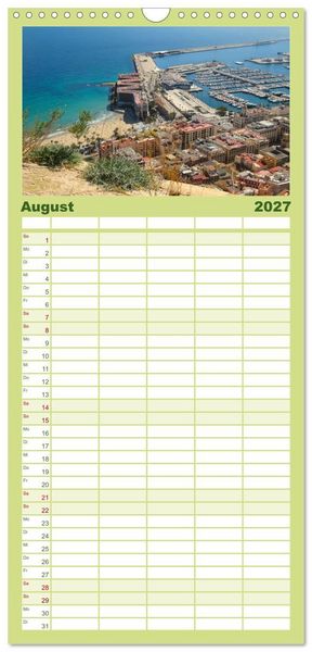 Produktbild: Familienplaner 2027 - Alicante - Benidorm - Calp mit 5 Spalten (Wandkalender, 21 x 45 cm) CALVENDO
