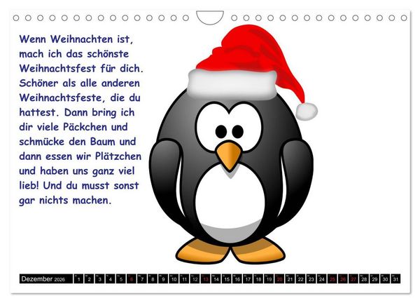 Produktbild: Pinguin-Elfe (Wandkalender 2026 DIN A4 quer), CALVENDO Monatskalender