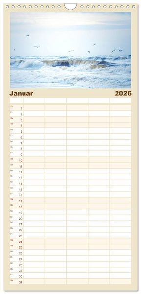 Produktbild: Familienplaner 2026 - Jutland - D&auml;nemarks Nordseek&uuml;ste mit 5 Spalten (Wandkalender, 21 x 45 cm) CALVENDO