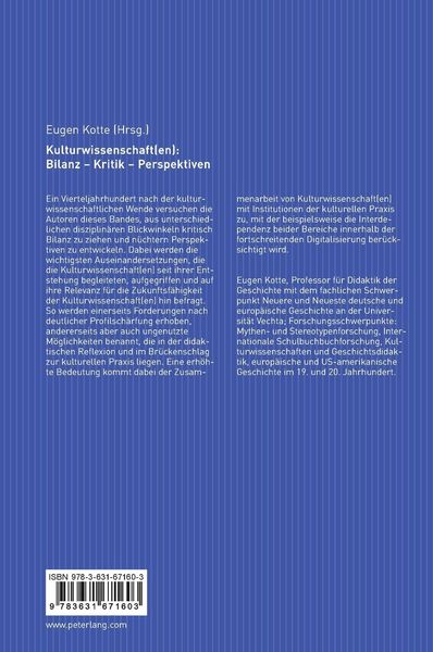 Produktbild: Kulturwissenschaft(en): Bilanz &ndash; Kritik &ndash; Perspektiven