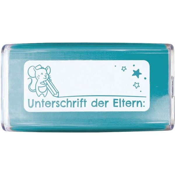 Produktbild: COLOP NIO School Motivations-Stempel, Unterschrift der Eltern, Abdruckfarbe fresh mint, 38 x 14mm