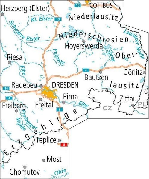 Produktbild: BVA ADFC Radtourenkarte Lausitz /&Ouml;stliches Erzgebirge 1:150.000
