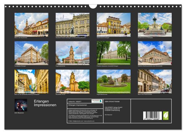 Produktbild: Erlangen Impressionen (Wandkalender 2026 DIN A3 quer), CALVENDO Monatskalender