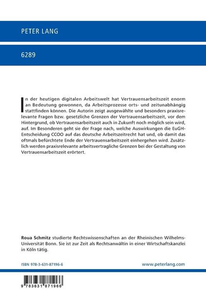 Produktbild: Die Zukunft der Vertrauensarbeitszeit