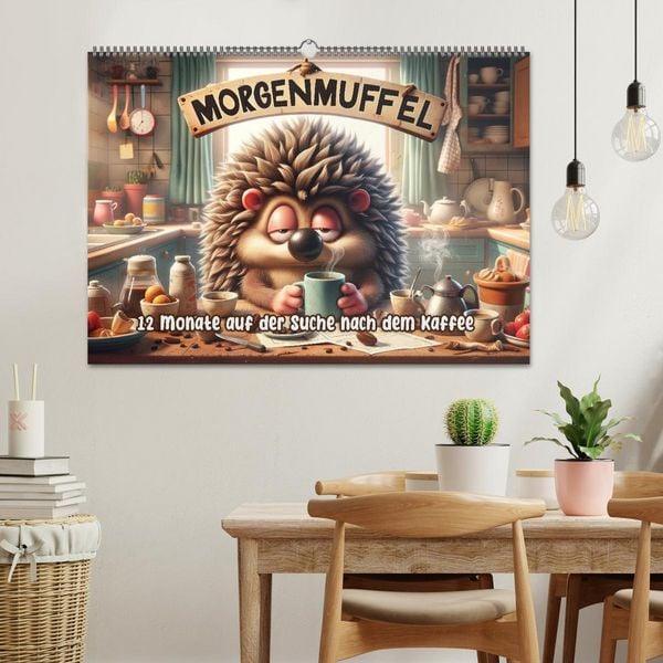 Produktbild: Morgenmuffel: 12 Monate auf der Suche nach dem Kaffee (Wandkalender 2026 DIN A2 quer), CALVENDO Monatskalender