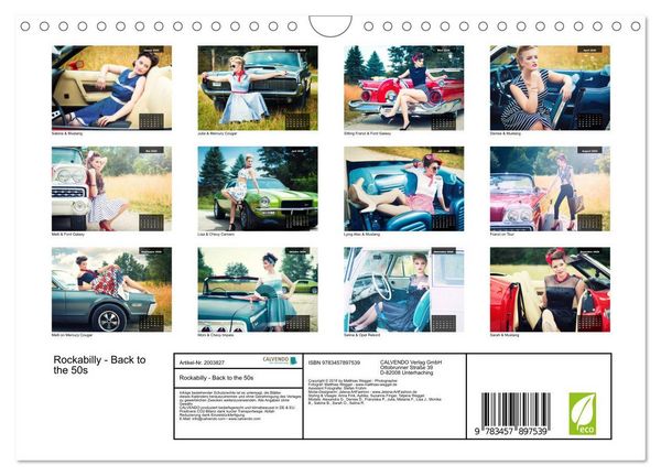 Produktbild: Rockabilly - Back to the 50s (Wandkalender 2026 DIN A4 quer), CALVENDO Monatskalender