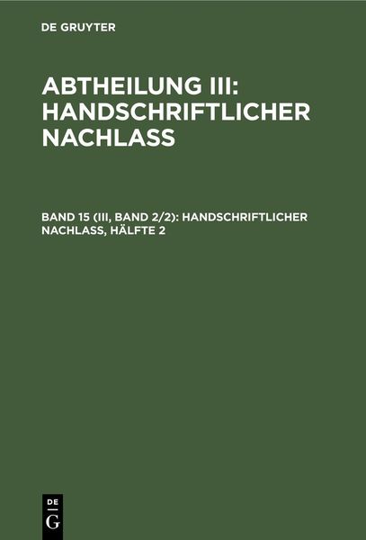 Produktbild: Handschriftlicher Nachla&szlig;, H&auml;lfte 2
