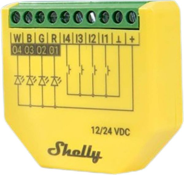 Shelly Plus RGBW PM Controller, Gateway Bluetooth, Wi-Fi