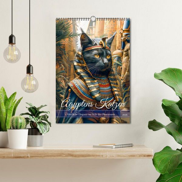 Produktbild: &Auml;gyptens Katzen - G&ouml;ttliche Eleganz im Stile der Pharaonen (Wandkalender 2026 DIN A3 hoch), CALVENDO Monatskalender