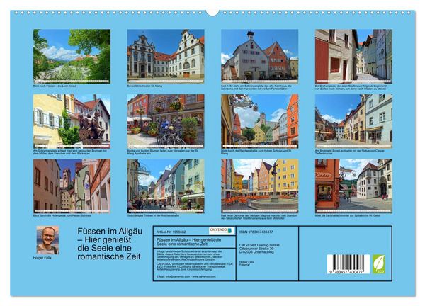 Produktbild: F&uuml;ssen im Allg&auml;u &ndash; Hier genie&szlig;t die Seele eine romantische Zeit (hochwertiger Premium Wandkalender 2026 DIN A2 quer), Kunstdruck in Hochglanz