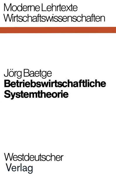 Produktbild: Betriebswirtschaftliche Systemtheorie