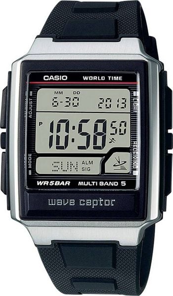 Casio Funk Armbanduhr Wave Ceptor WV-59R-1AEF (L x B x H) 48.3 x 39 x 12.5 mm Silber Gehäusematerial=Edelstahl, Harz Mat