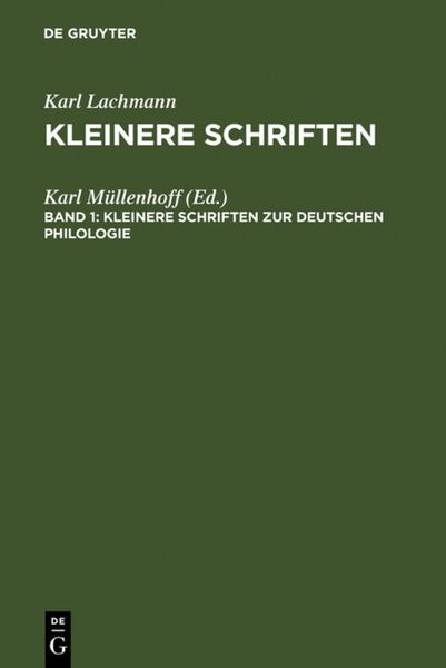 Produktbild: Kleinere Schriften zur deutschen Philologie