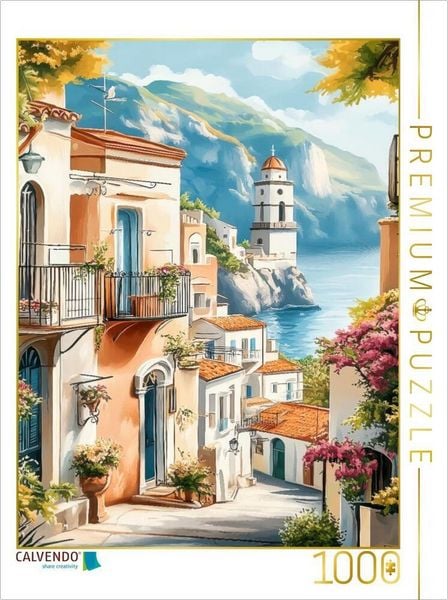 Produktbild: CALVENDO Puzzle Blick auf die herrliche Bergwelt Amalfis | 1000 Teile Lege-Gr&ouml;&szlig;e 64x48cm Foto-Puzzle f&uuml;r gl&uuml;ckliche Stunden