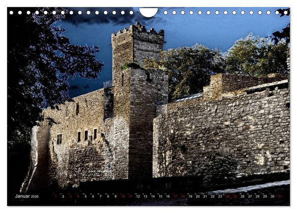 Produktbild: Burgen - Geheimnisvolles Mittelalter (Wandkalender 2026 DIN A4 quer), CALVENDO Monatskalender
