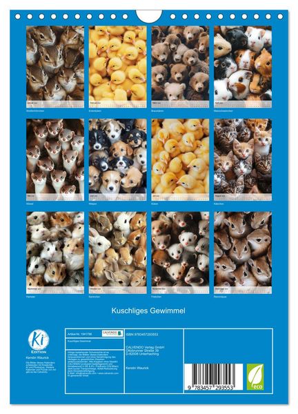Produktbild: Kuschliges Gewimmel (Wandkalender 2026 DIN A4 hoch), CALVENDO Monatskalender