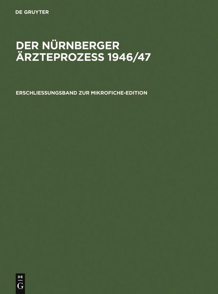 Produktbild: Erschlie&szlig;ungsband zur Mikrofiche-Edition