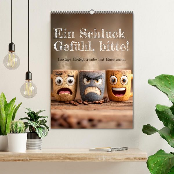 Produktbild: Ein Schluck Gef&uuml;hl, bitte! - Lustige Hei&szlig;getr&auml;nke mit Emotionen (Wandkalender 2026 DIN A2 hoch), CALVENDO Monatskalender