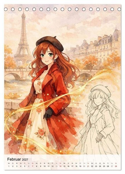 Produktbild: Anime Weltreise (Tischkalender 2027 DIN A5 hoch), CALVENDO Monatskalender