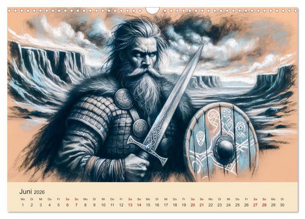 Produktbild: Die Wikingerzeit - Helden, K&ouml;nige und Entdeckungen (Wandkalender 2026 DIN A3 quer), CALVENDO Monatskalender