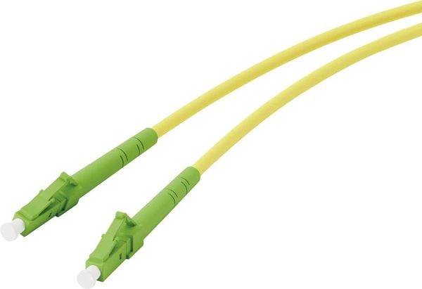 Vivanco 45712 Glasfaser Netzwerkkabel, Patchkabel LC 3m Neongelb, Neongrün extrem dünn, Flexibel, flexibler Innenleiter