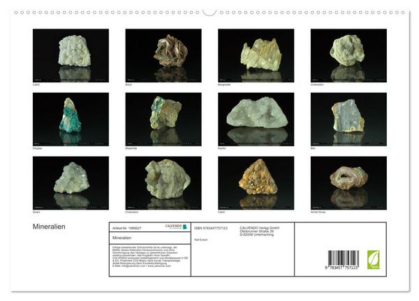Produktbild: Mineralien (hochwertiger Premium Wandkalender 2026 DIN A2 quer), Kunstdruck in Hochglanz