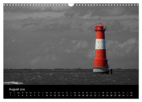 Produktbild: schwarz/wei&szlig; trifft farbe (Wandkalender 2026 DIN A3 quer), CALVENDO Monatskalender