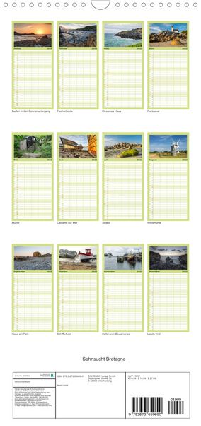 Produktbild: Familienplaner Sehnsucht Bretagne (Wandkalender 2022 , 21 cm x 45 cm, hoch)