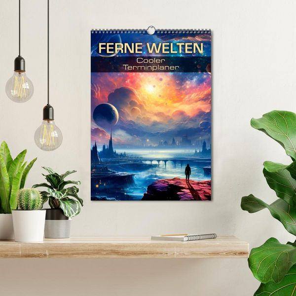 Produktbild: FERNE WELTEN Cooler Terminplaner (Wandkalender 2026 DIN A3 hoch), CALVENDO Monatskalender