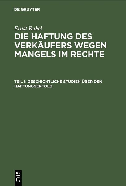 Produktbild: Geschichtliche Studien &uuml;ber den Haftungserfolg