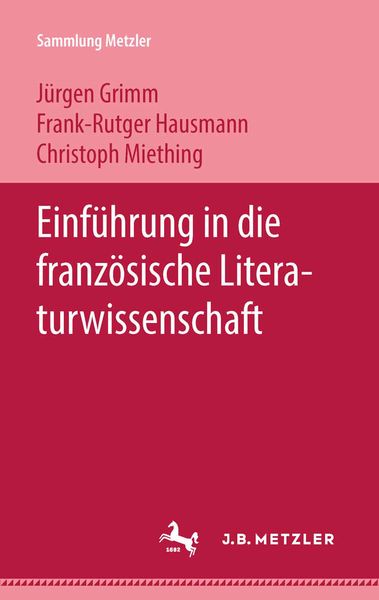 Produktbild: Einf&uuml;hrung in die franz&ouml;sische Literaturwissenschaft