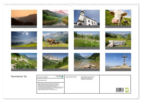 Produktbild: Tannheimer Tal (Wandkalender 2027 DIN A2 quer), CALVENDO Monatskalender
