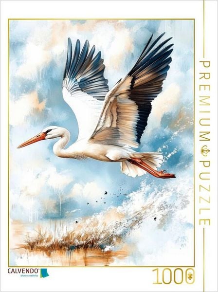 Produktbild: CALVENDO Puzzle Storch | 1000 Teile Lege-Gr&ouml;&szlig;e 64x48cm Foto-Puzzle f&uuml;r gl&uuml;ckliche Stunden