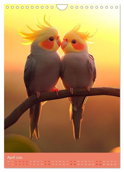 Produktbild: Cockatiel Chirpy Moments (Wall Calendar 2026 DIN A4 portrait), CALVENDO 12 Month Wall Calendar