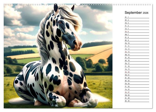 Produktbild: Pferde - die Sch&ouml;nheit edler Pferderassen (hochwertiger Premium Wandkalender 2026 DIN A2 quer), Kunstdruck in Hochglanz