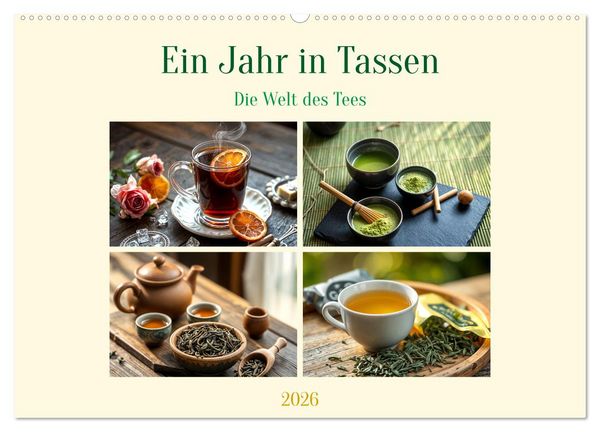 Produktbild: Ein&nbsp;Jahr&nbsp;in&nbsp;Tassen - Die Welt des Tees (Wandkalender 2026 DIN A2 quer), CALVENDO Monatskalender
