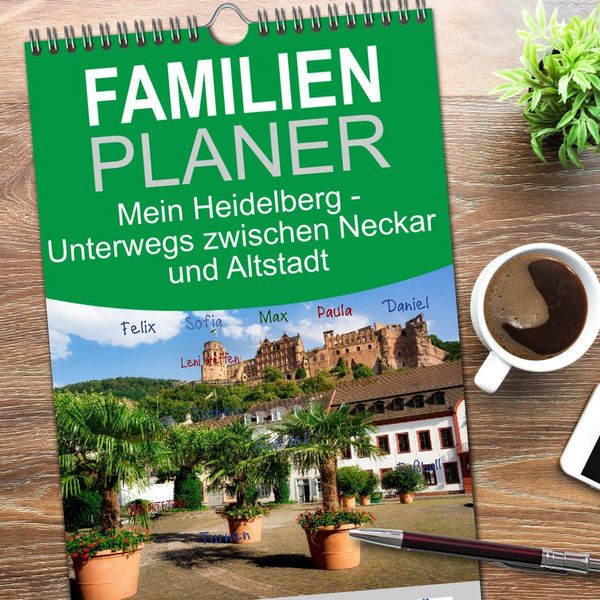Produktbild: Familienplaner 2026 - Mein Heidelberg - Unterwegs zwischen Neckar und Altstadt mit 5 Spalten (Wandkalender, 21 x 45 cm) CALVENDO