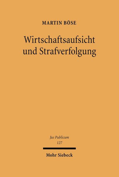 Produktbild: Wirtschaftsaufsicht und Strafverfolgung