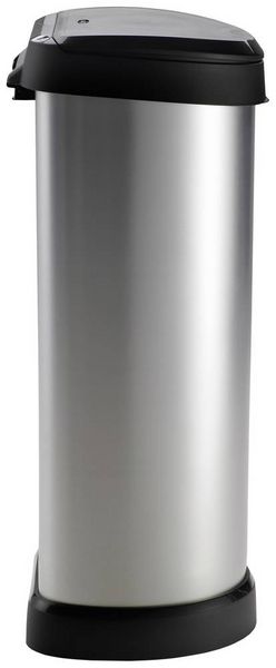 Produktbild: Curver DECO Bin 240641 M&uuml;lleimer 40l (B x H x T) 335 x 685 x 285mm Silber, Schwarz 1St.