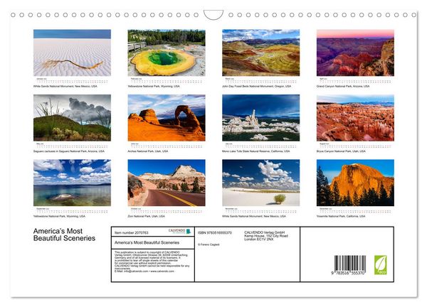 Produktbild: America&rsquo;s Most Beautiful Sceneries (Wall Calendar 2026 DIN A3 landscape), CALVENDO 12 Month Wall Calendar