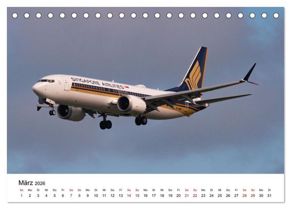 Produktbild: Singapore Airlines - Die ganze Flotte (Tischkalender 2026 DIN A5 quer), CALVENDO Monatskalender