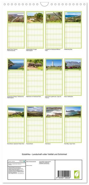 Produktbild: Familienplaner 2027 - S&uuml;dafrika - Landschaft voller Vielfalt und Sch&ouml;nheit mit 5 Spalten (Wandkalender, 21 x 45 cm) CALVENDO