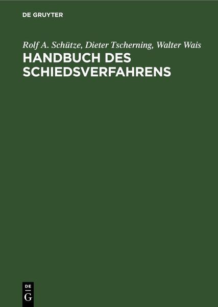 Produktbild: Handbuch des Schiedsverfahrens